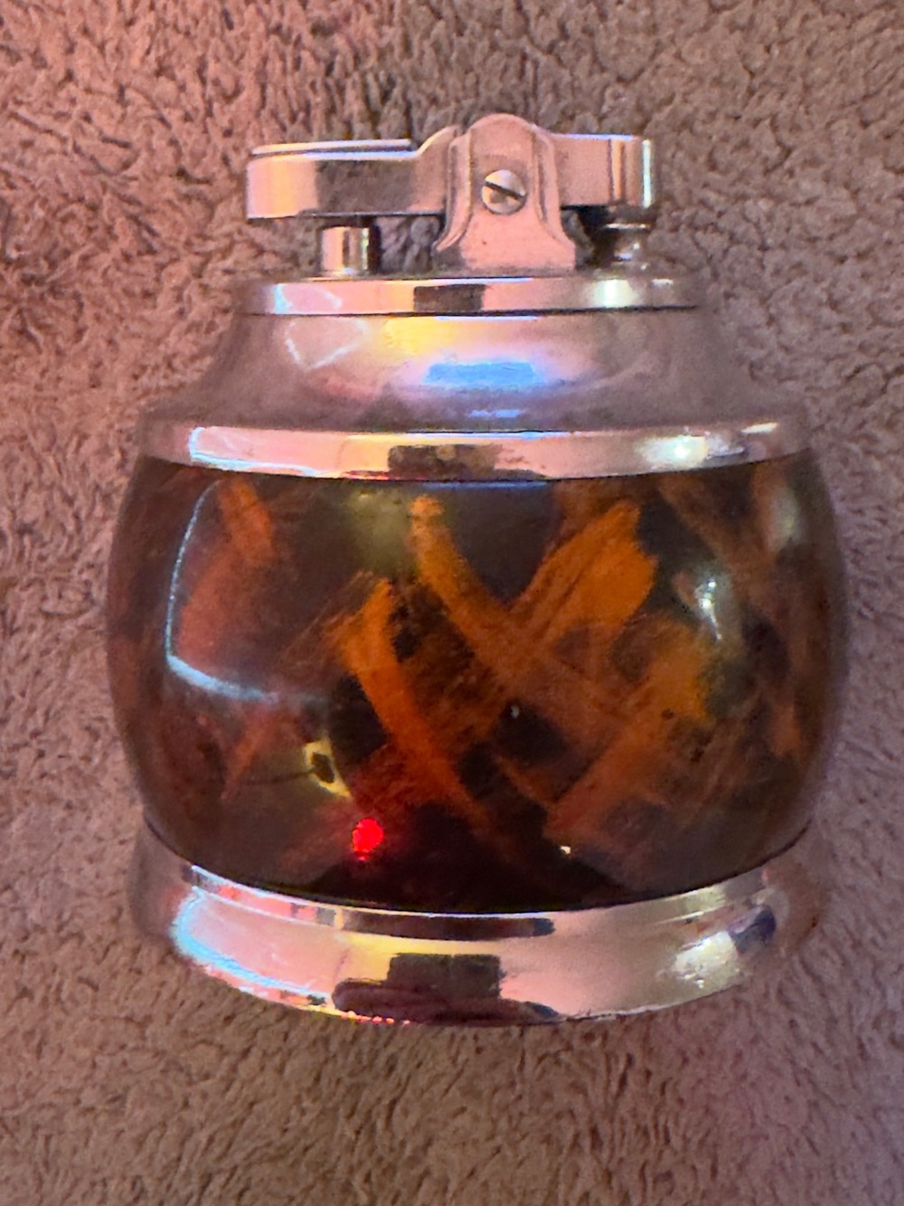 Vintage Japan mid-century Table Lighter with Brown Tortoiseshell Body